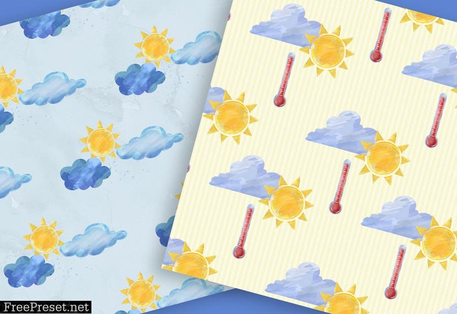 Watercolor Weather Digital paper pack KZ3RVSA