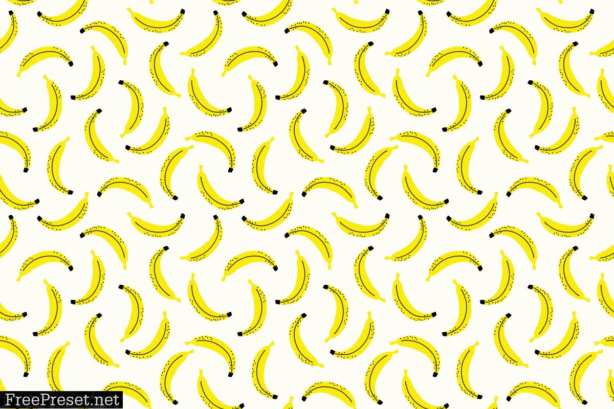 Yellow Banana Seamless Pattern