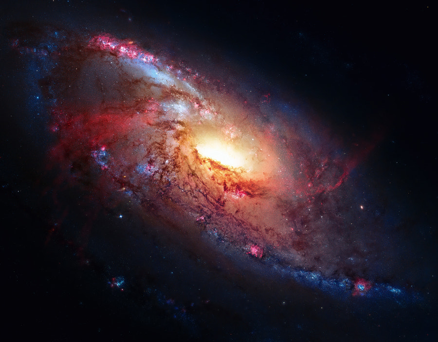 M106, Spiral Galaxy in the constellation Canes Venatici. by NASA Images on 500px.com