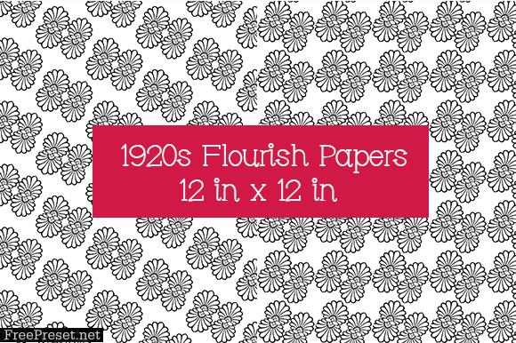 1920s Flourish Papers Digital Paper