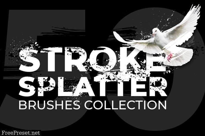 50 Stroke Splatter Photoshop Brushes Collection DQY9KCT