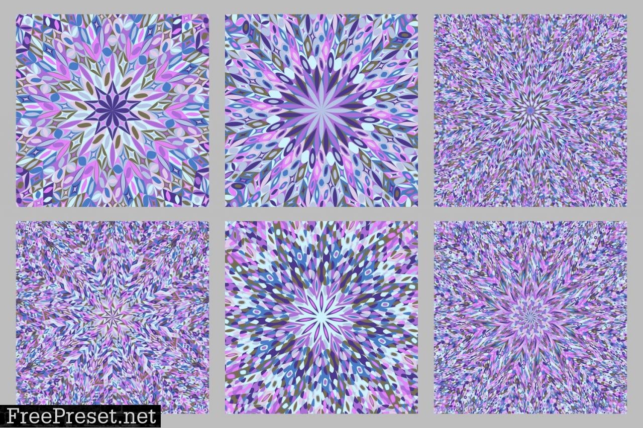 6 Abstract Circular Mosaic Backgrounds