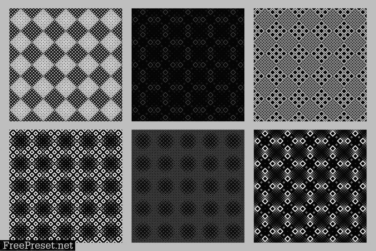 6 Seamless Black and White Patterns