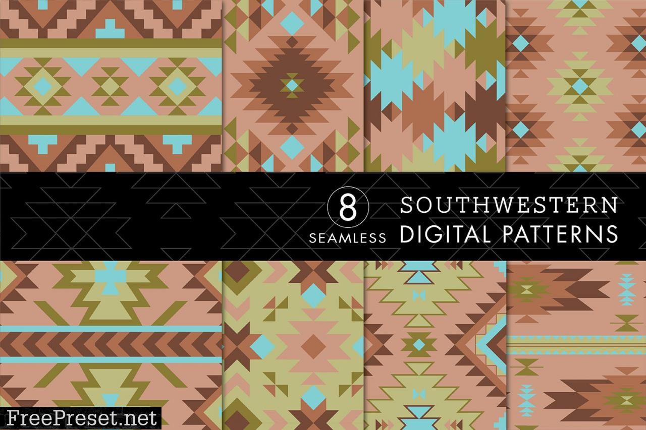 8 Southwest Patterns-Turquoise, Green