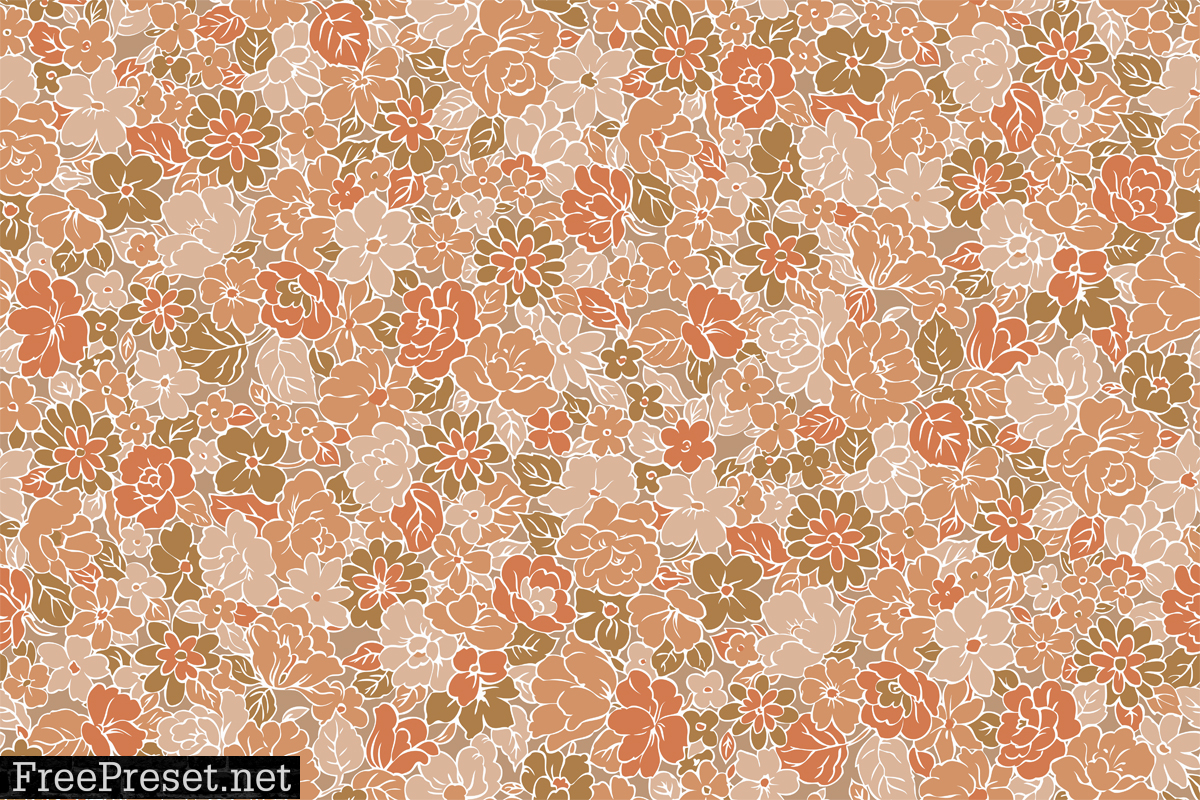 Brown ditsy floral