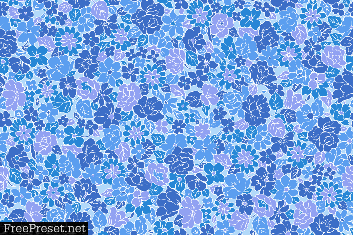 Ditsy floral in blue