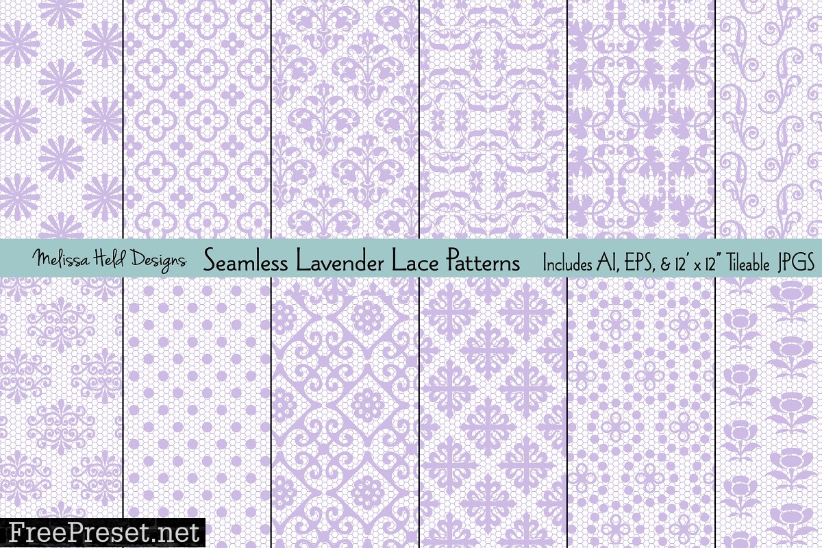 Seamless Lavender Lace Patterns