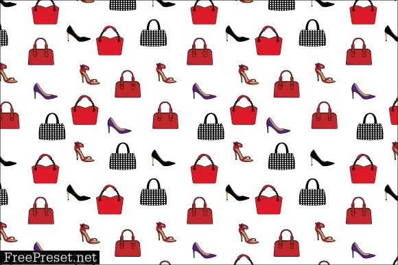 Woman shoe and bag pattern