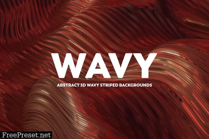 Abstract 3D Wavy Striped Backgrounds - Warm Colors XGJ5W4R