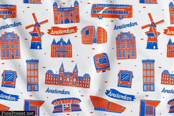 Amsterdam Seamless Pattern 7N5TH49