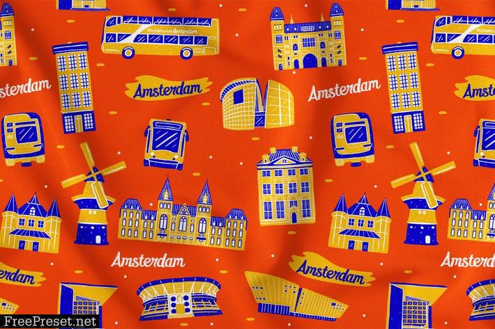 Amsterdam Seamless Pattern E5HWJV2