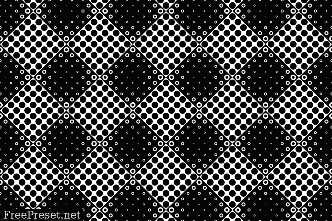 Black and White Seamless Circle Pattern