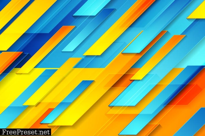 Blue orange glossy tech geometric background 5ETALP7