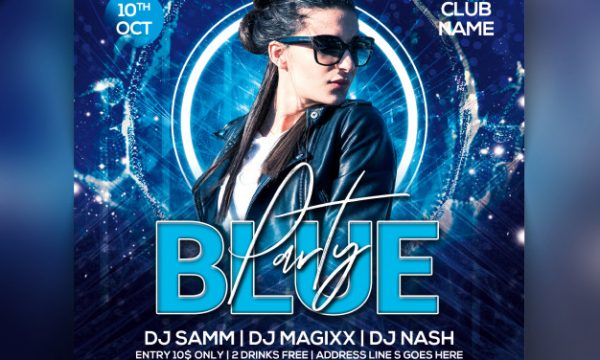 Blue party flyer