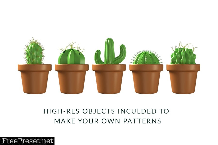 Cactus Plant Patterns Bundle PP547FH