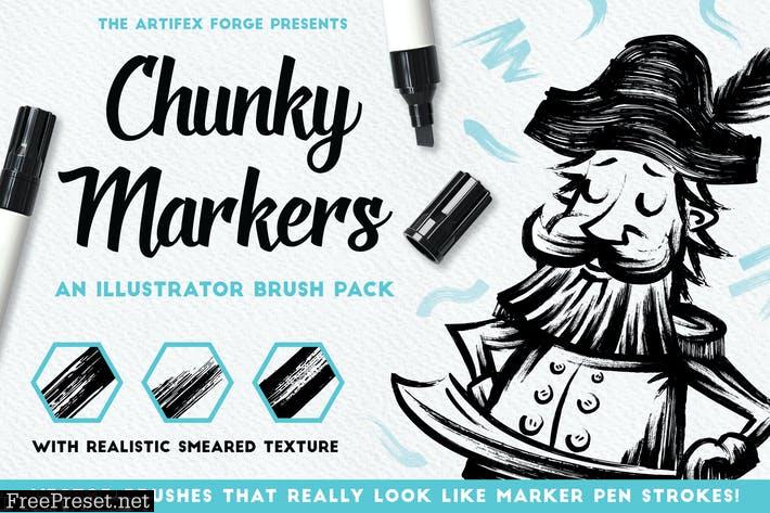 Chunky Markers - Illustrator Brushes MXEKFQJ