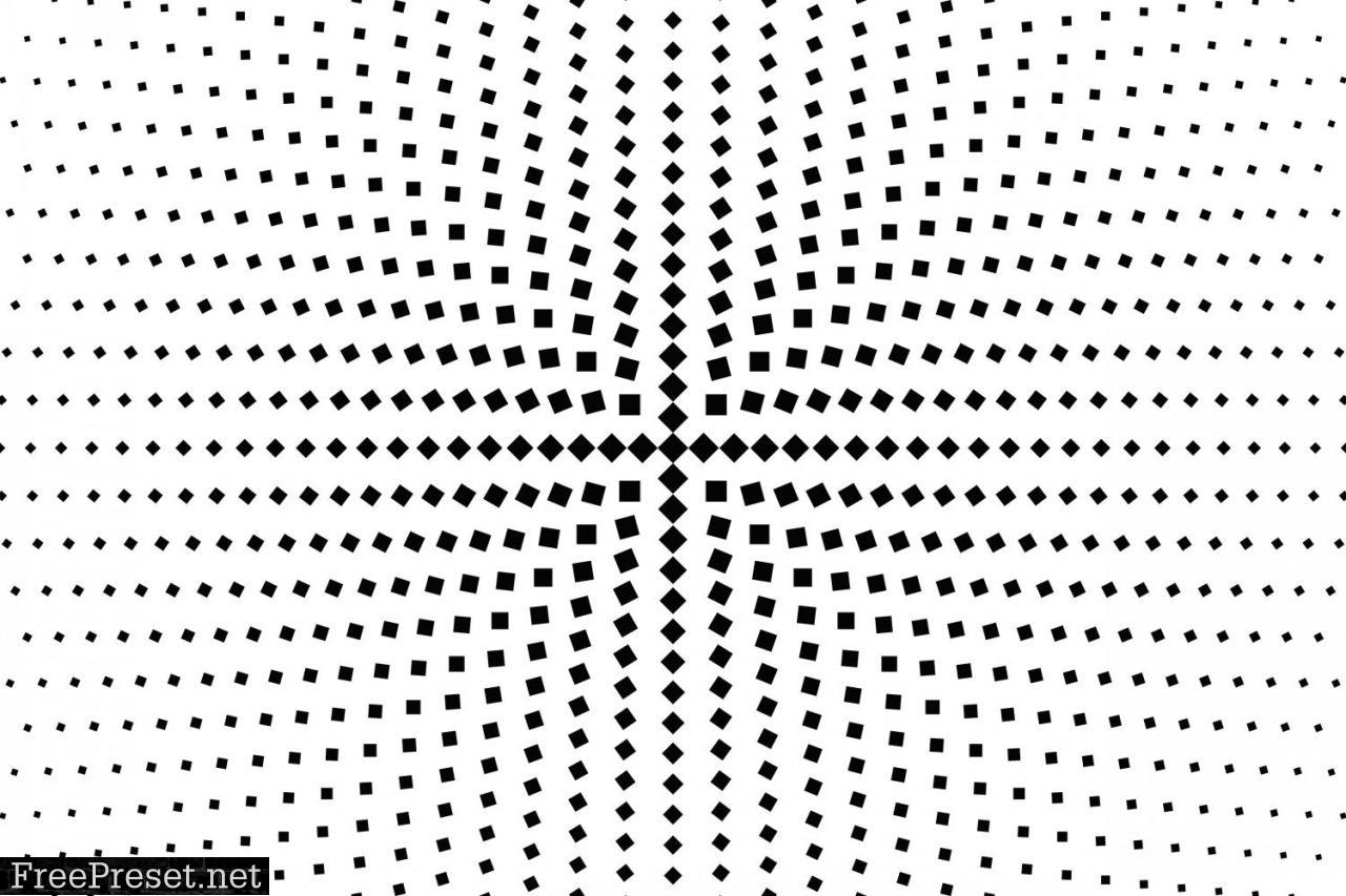 Circular Halftone Square Pattern