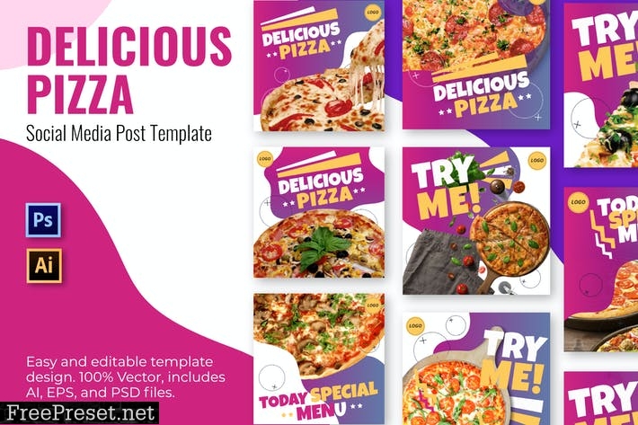 Delicious Social Media Template 3UAR3FF