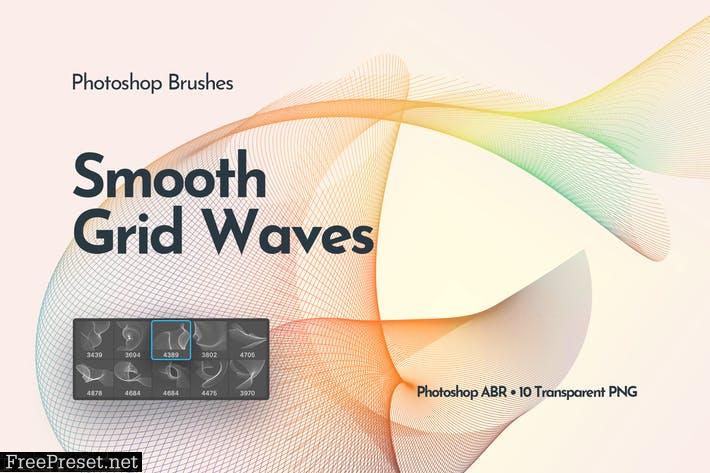 Flowing Network Waves Photoshop Brushes GC75H3R