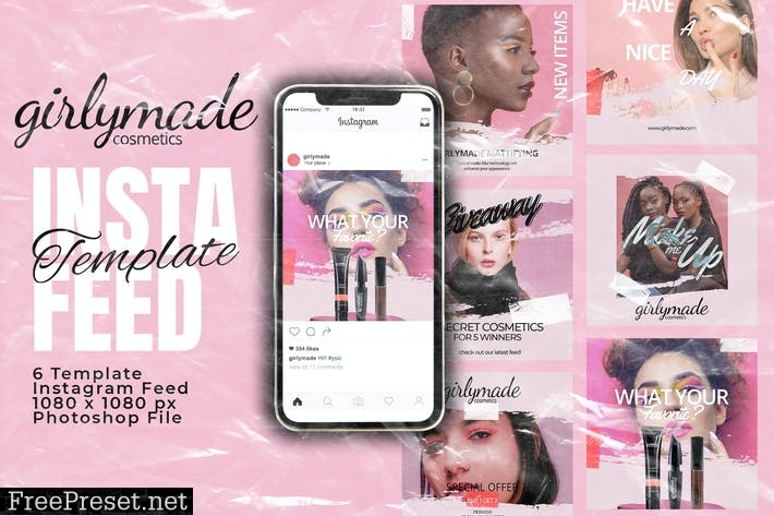 Girly Instagram Feed Post Template M3GDQE7