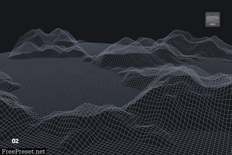 Grid Mountains Photoshop Brushes EJQWSV