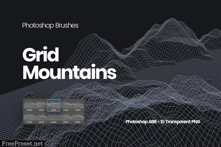 Grid Mountains Photoshop Brushes EJQWSV