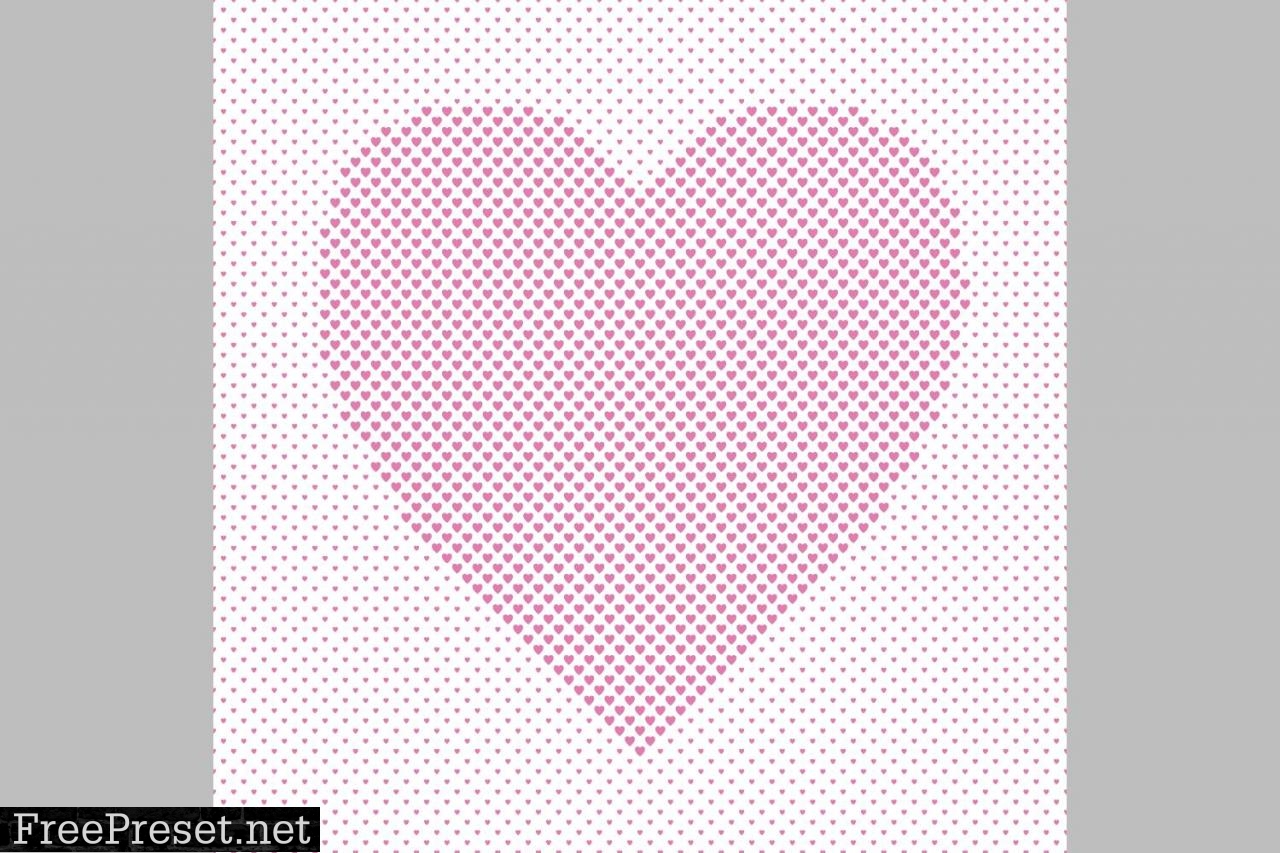 Halftone Heart Silhouette Background