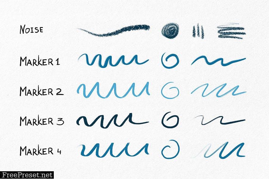 Hand Drawn Brushes for Procreate AZYB6VX