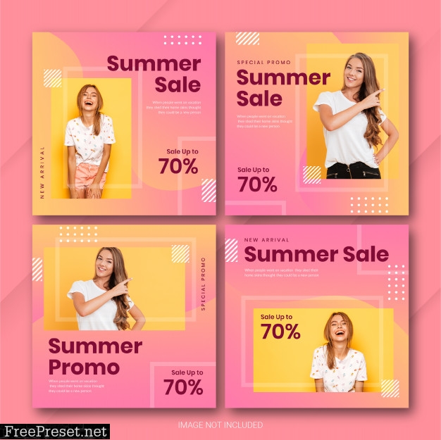 Instagram post bundle summer time template