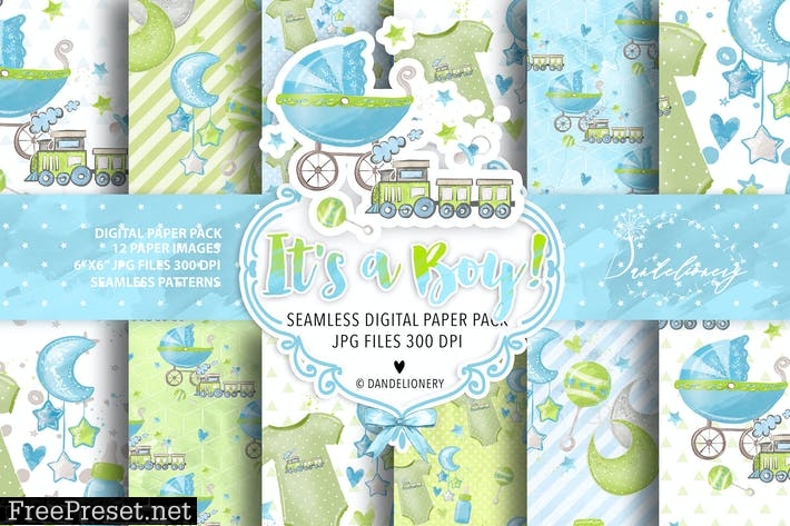 It's a Boy! digital paper pack YDC3CPA