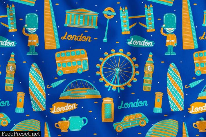 London Seamless Pattern C88YZEJ