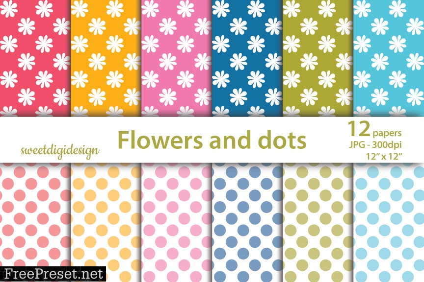 Mixed Floral and Polka Dot Backgrounds