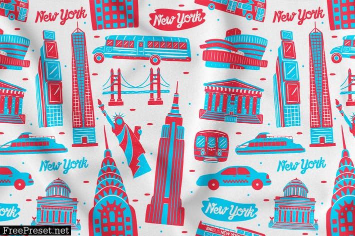 New York Seamless Pattern 7VXHD7T