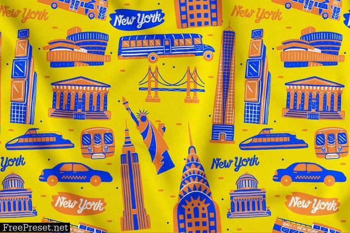 New York Seamless Pattern QRKNQFH