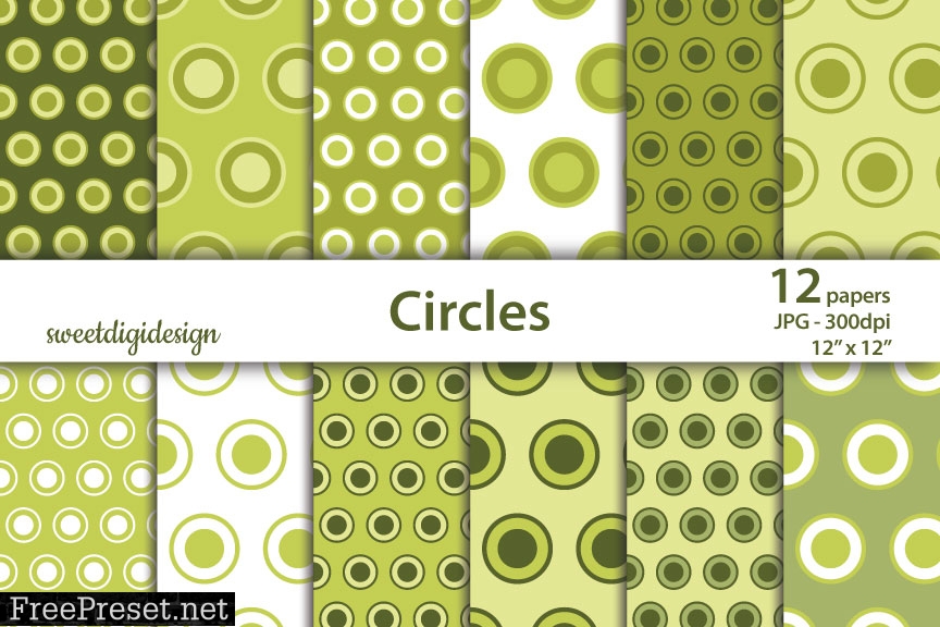 Olive Green Circle Digital Backgrounds