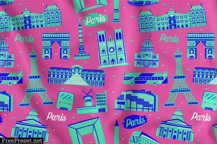 Paris Seamless Pattern T6DG8D5