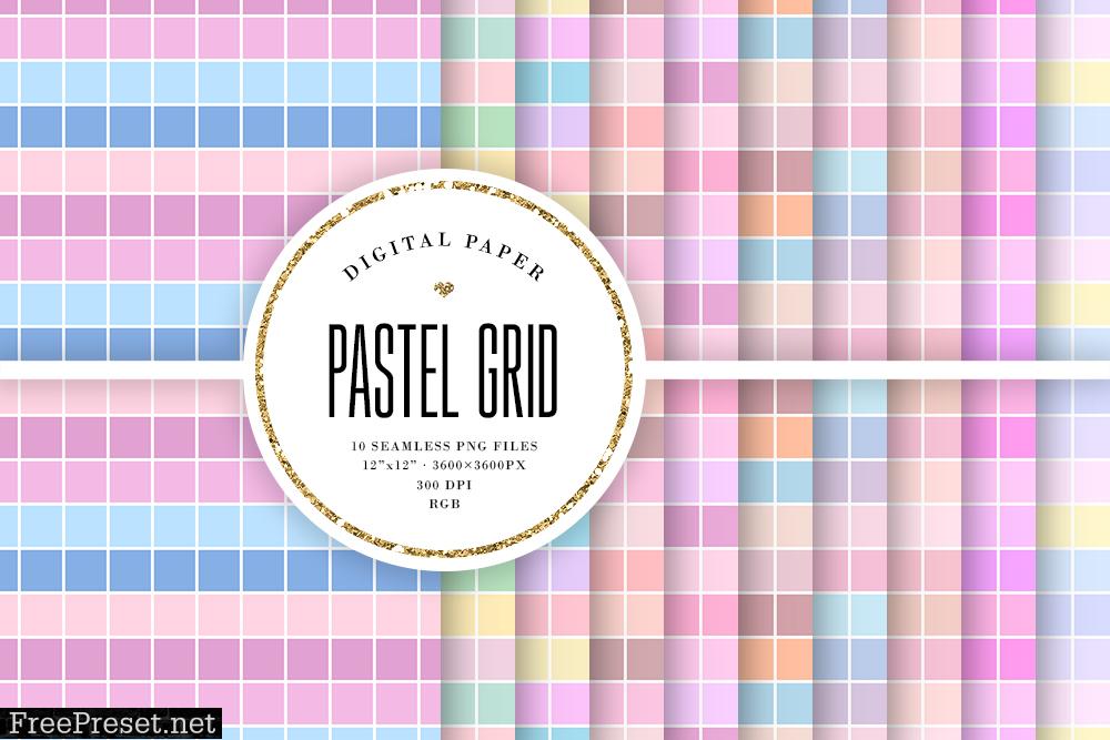 Pastel Grid Patterns, Check Lined Papers
