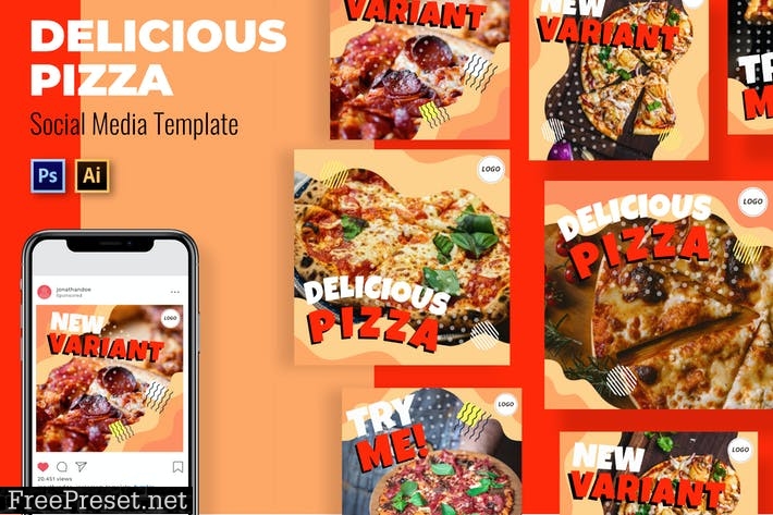 Pizza Sosis Social Media Template 5EX37AW