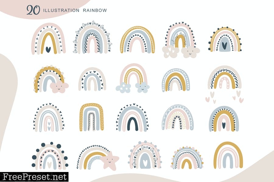 Rainbow scandinavian SVG QFKDTCG