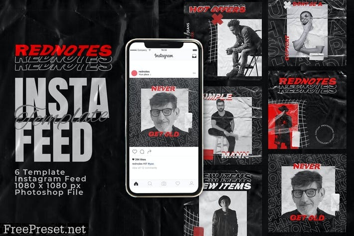 Rednotes Instagram Feed Post Template N4MLXEA