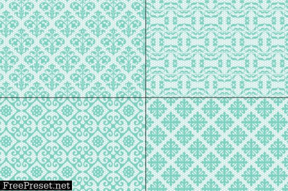 Seamless Aqua Lace Patterns