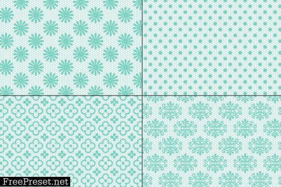 Seamless Aqua Lace Patterns