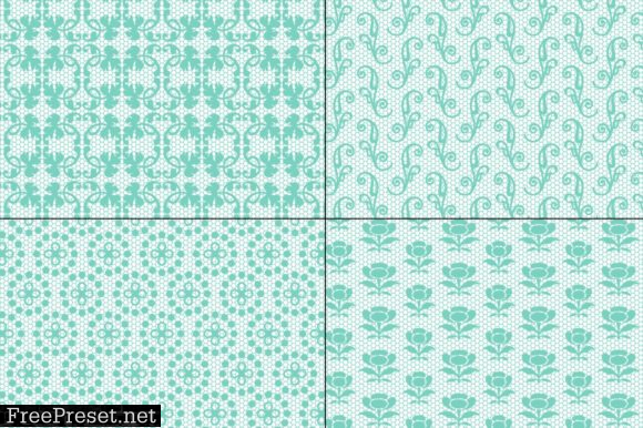 Seamless Aqua Lace Patterns