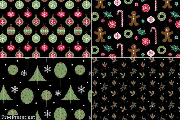 Seamless Christmas Patterns & Labels