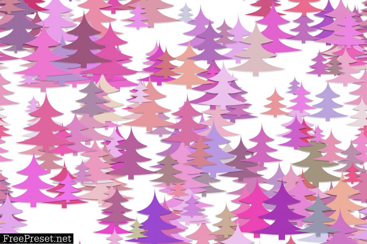 Seamless Colorful Pine Tree Background