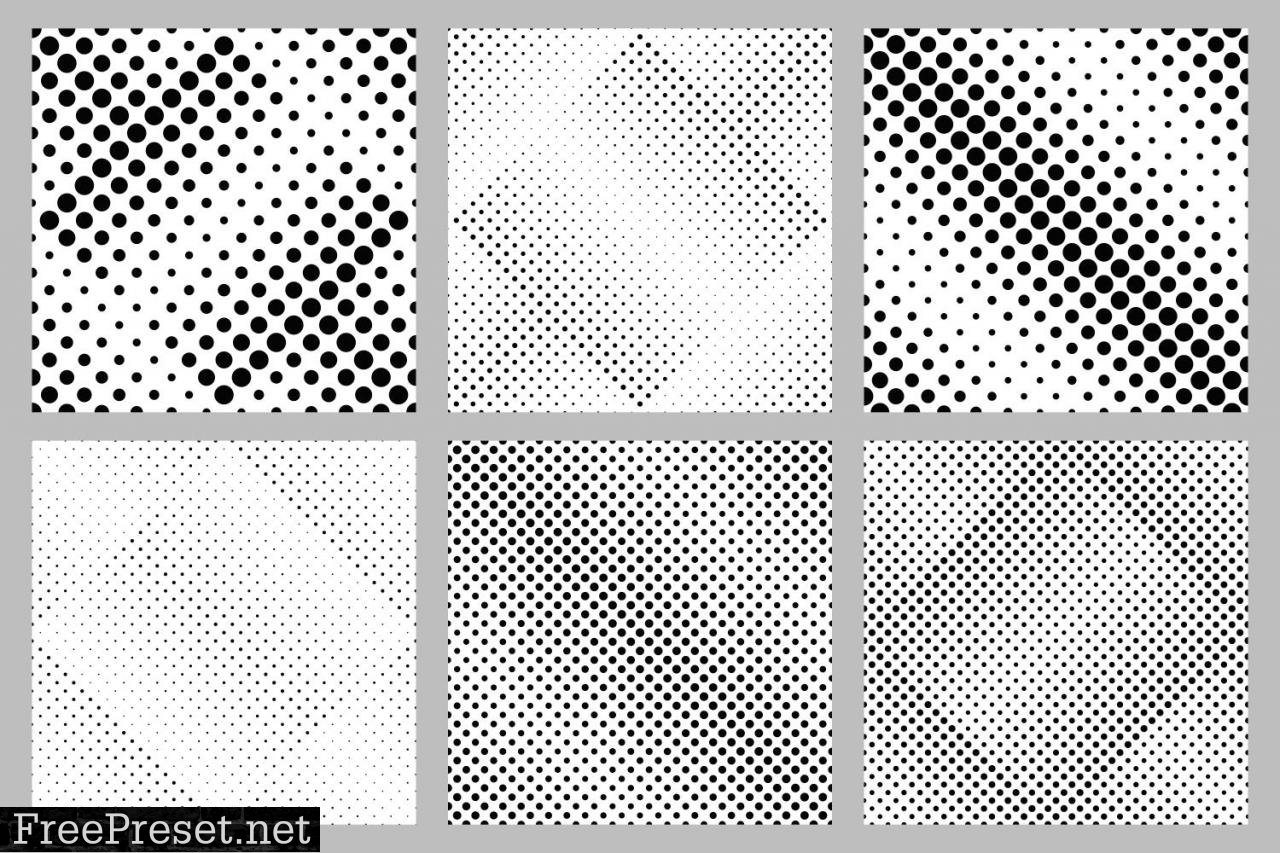 Seamless Halftone Dot Pattern Set