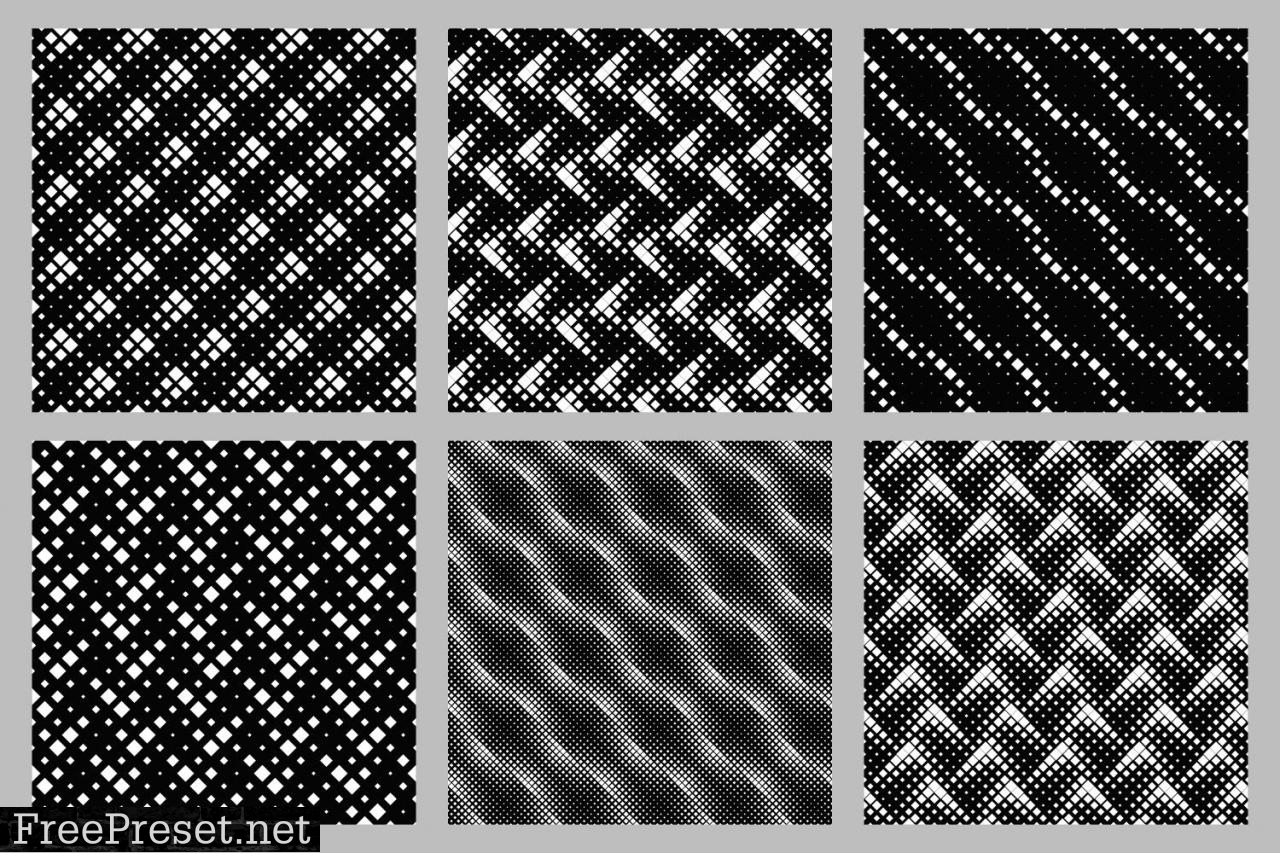 Seamless Monochrome Square Patterns