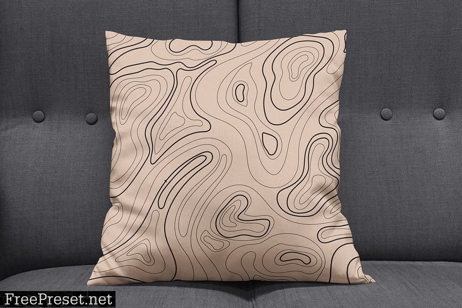 Seamless Pattern Topographic Map ZML6R7W