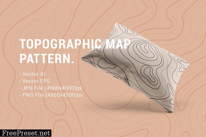 Seamless Pattern Topographic Map ZML6R7W