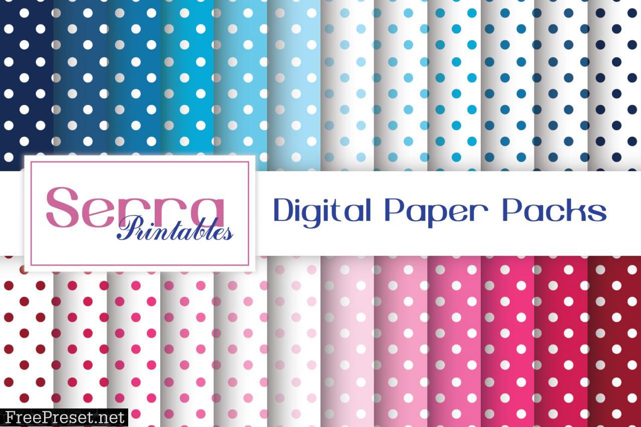 Seamless Polka Dot Digital Paper Pack